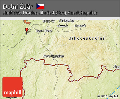 Physical 3D Map of Dolní Žďár
