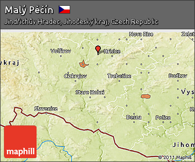 Physical 3D Map of Malý Pěčín