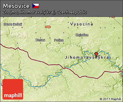 Physical 3D Map of Mešovice