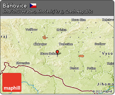 Physical 3D Map of Báňovice