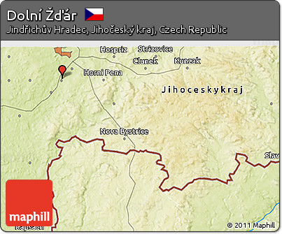 Physical 3D Map of Dolní Žďár