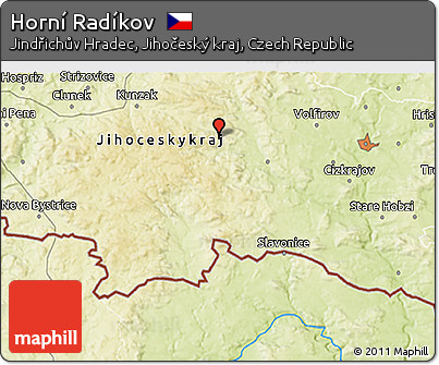 Physical 3D Map of Horní Radíkov
