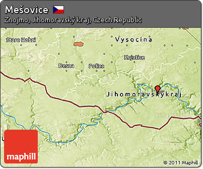 Physical 3D Map of Mešovice