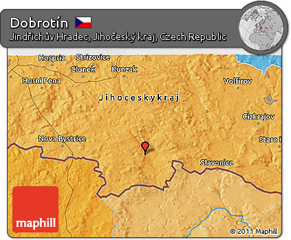 Political 3D Map of Dobrotín
