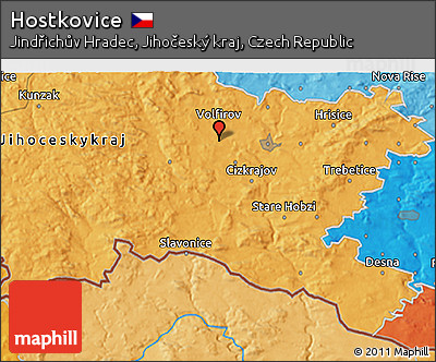 Political 3D Map of Hostkovice