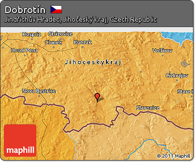 Political 3D Map of Dobrotín