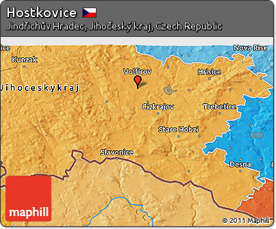 Political 3D Map of Hostkovice