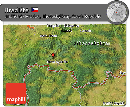 Satellite 3D Map of Hradiště