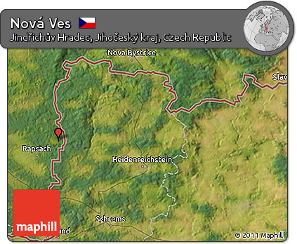Satellite 3D Map of Nová Ves