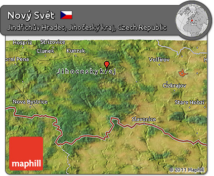 Satellite 3D Map of Nový Svět
