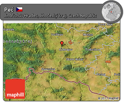 Satellite 3D Map of Peč
