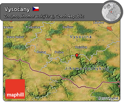 Satellite 3D Map of Vysočany