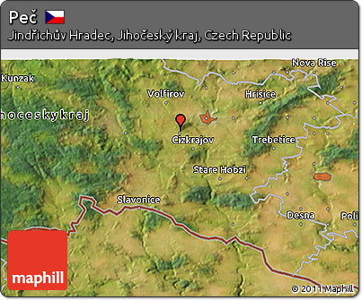 Satellite 3D Map of Peč