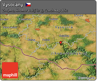 Satellite 3D Map of Vysočany
