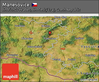 Satellite 3D Map of Manešovice