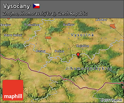 Satellite 3D Map of Vysočany