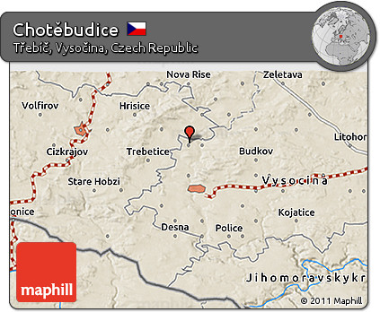Shaded Relief 3D Map of Chotěbudice