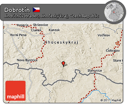 Shaded Relief 3D Map of Dobrotín