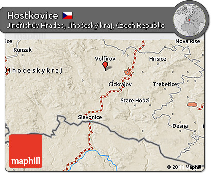 Shaded Relief 3D Map of Hostkovice