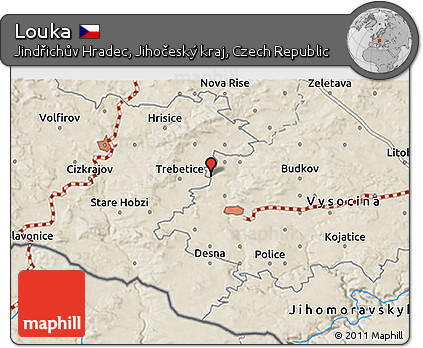 Shaded Relief 3D Map of Louka