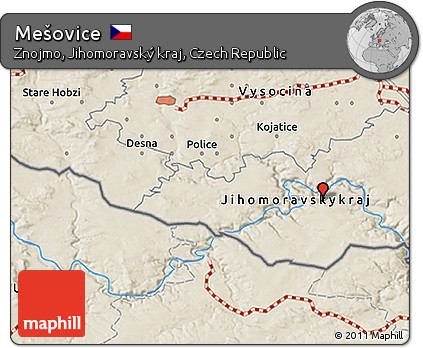 Shaded Relief 3D Map of Mešovice