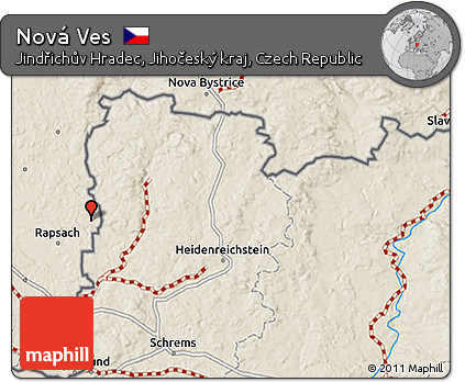 Shaded Relief 3D Map of Nová Ves