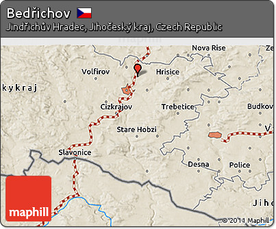 Shaded Relief 3D Map of Bedřichov