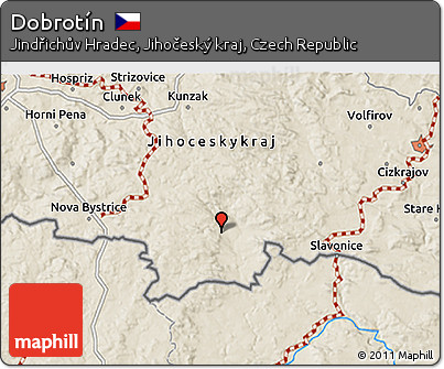 Shaded Relief 3D Map of Dobrotín