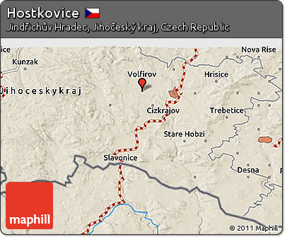 Shaded Relief 3D Map of Hostkovice