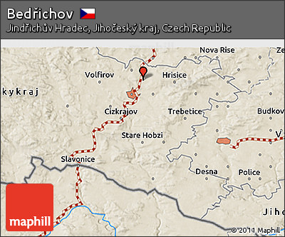 Shaded Relief 3D Map of Bedřichov