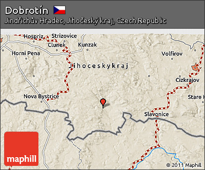 Shaded Relief 3D Map of Dobrotín
