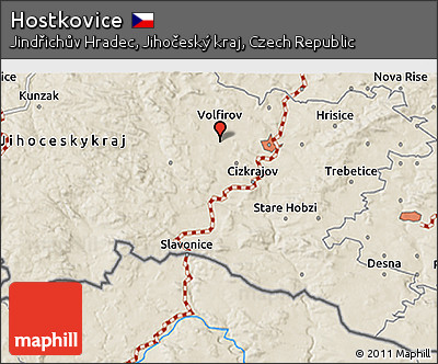 Shaded Relief 3D Map of Hostkovice
