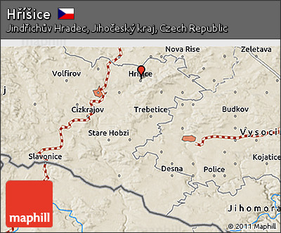 Shaded Relief 3D Map of Hříšice