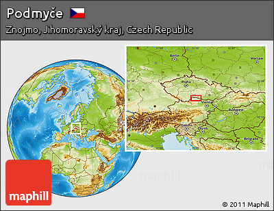 Physical Location Map of Podmyče