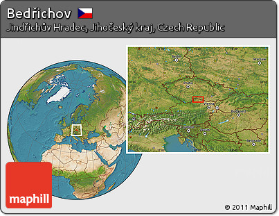 Satellite Location Map of Bedřichov