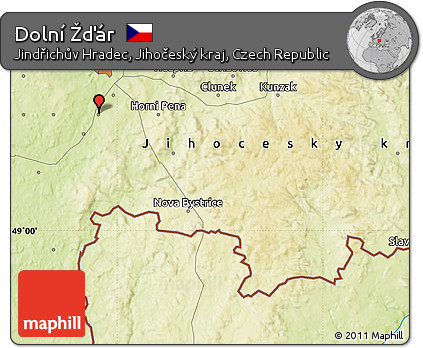 Physical Map of Dolní Žďár