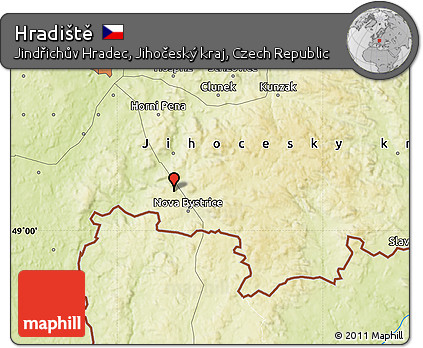 Physical Map of Hradiště