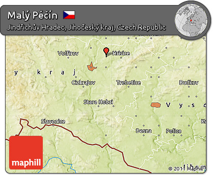 Physical Map of Malý Pěčín