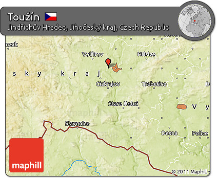 Physical Map of Toužín