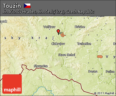 Physical Map of Toužín