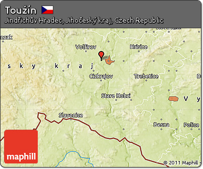 Physical Map of Toužín