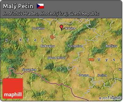 Satellite Map of Malý Pěčín