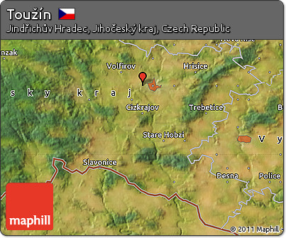 Satellite Map of Toužín