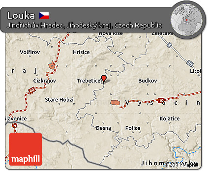 Shaded Relief Map of Louka