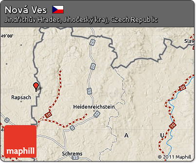Shaded Relief Map of Nová Ves