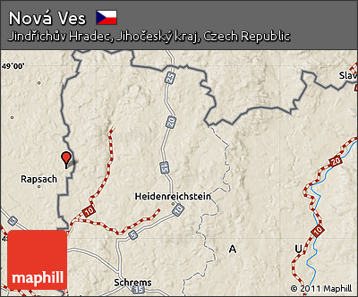 Shaded Relief Map of Nová Ves