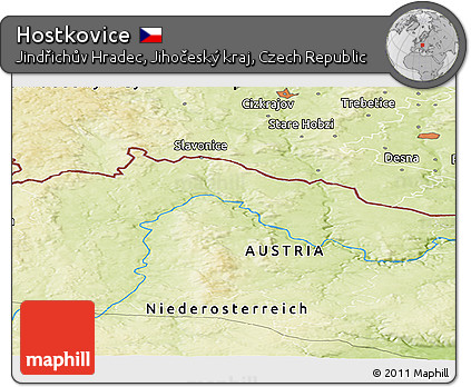Physical Panoramic Map of Hostkovice