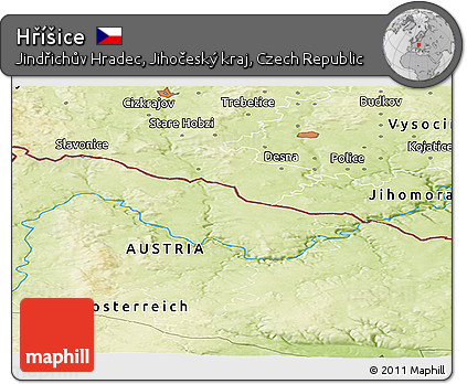 Physical Panoramic Map of Hříšice