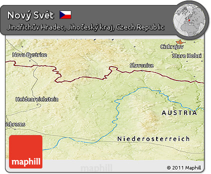 Physical Panoramic Map of Nový Svět