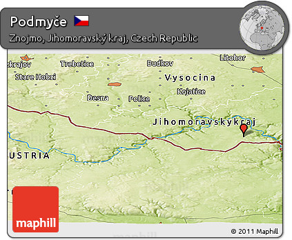 Physical Panoramic Map of Podmyče